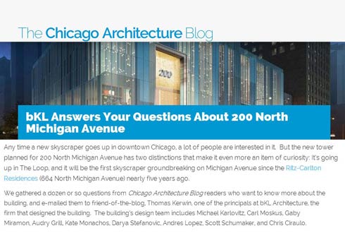 bKL’s Tom Kerwin Answers Questions about 200 North Michigan Avenue