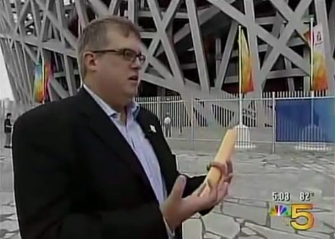Thomas Kerwin, key design advisor for the 2016 Chicago Olympic Bid, is interviewed by Phil Rogers in Beijing.