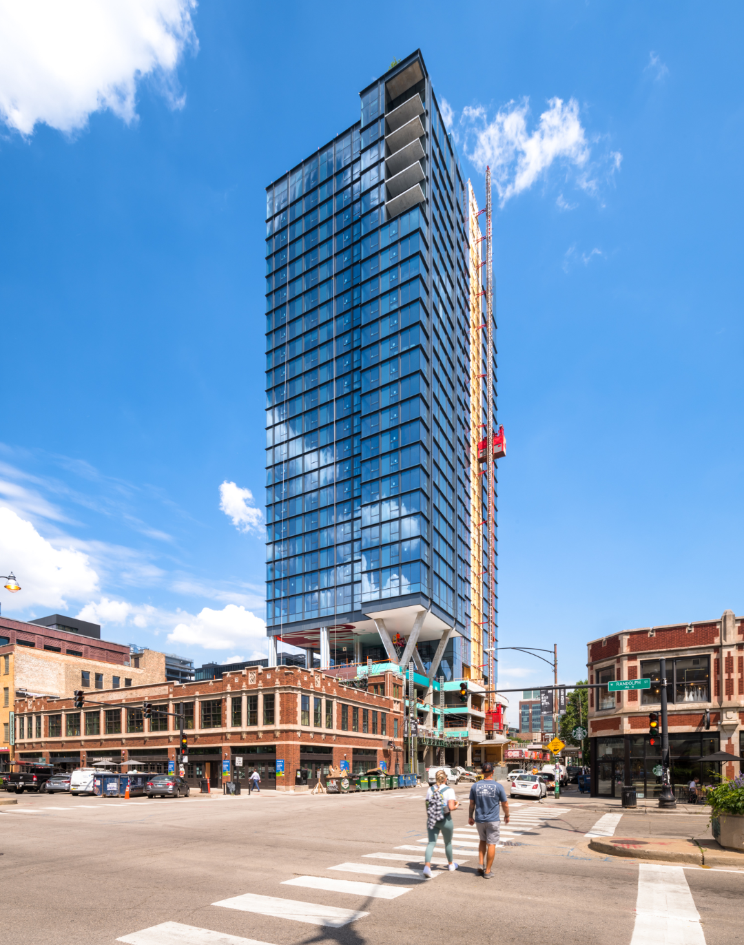 Construction at the residential tower located at 160 North Morgan, Chicago.
